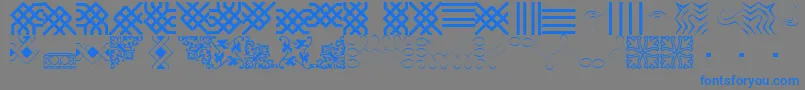 Czcionka BorderbatsFilligree – niebieskie czcionki na szarym tle