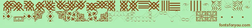 BorderbatsFilligree Font – Brown Fonts on Green Background