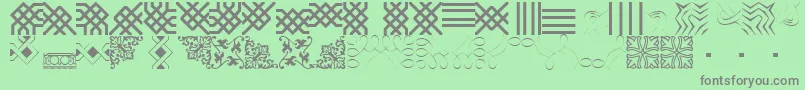 BorderbatsFilligree Font – Gray Fonts on Green Background