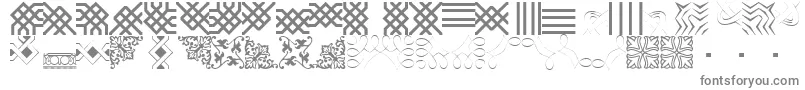 BorderbatsFilligree-fontti – harmaat kirjasimet valkoisella taustalla