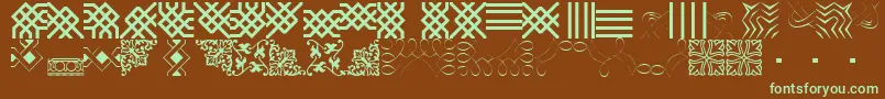 BorderbatsFilligree Font – Green Fonts on Brown Background