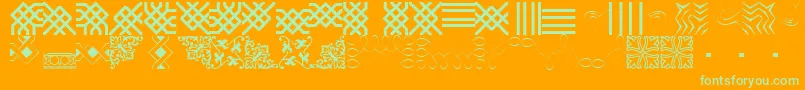 Шрифт BorderbatsFilligree – зелёные шрифты на оранжевом фоне