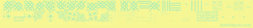 Czcionka BorderbatsFilligree – zielone czcionki na żółtym tle