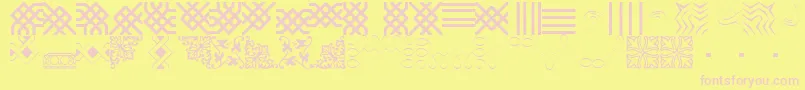 BorderbatsFilligree Font – Pink Fonts on Yellow Background