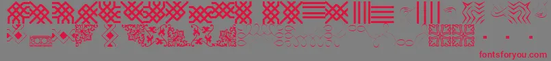 BorderbatsFilligree Font – Red Fonts on Gray Background