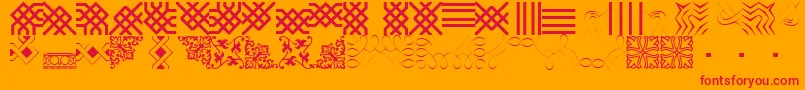 BorderbatsFilligree Font – Red Fonts on Orange Background