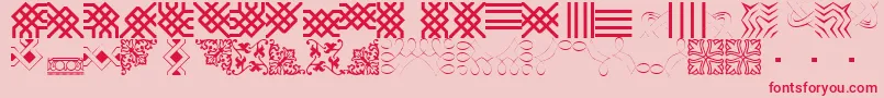 BorderbatsFilligree-Schriftart – Rote Schriften auf rosa Hintergrund