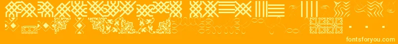 Шрифт BorderbatsFilligree – жёлтые шрифты на оранжевом фоне