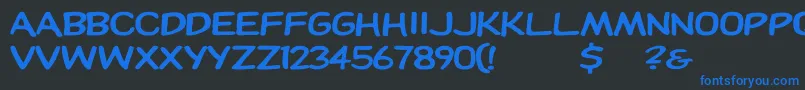 Dupuyheavyex Font – Blue Fonts on Black Background