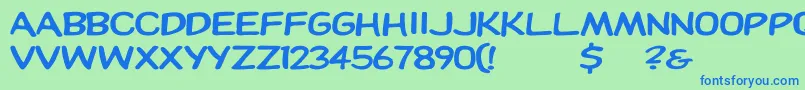 Dupuyheavyex Font – Blue Fonts on Green Background