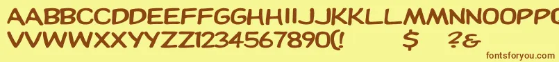 Dupuyheavyex Font – Brown Fonts on Yellow Background