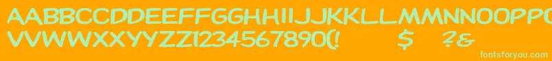 Dupuyheavyex Font – Green Fonts on Orange Background