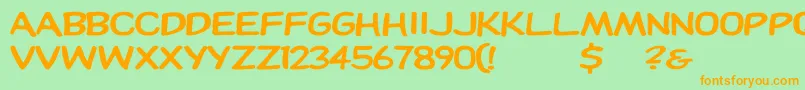 Dupuyheavyex Font – Orange Fonts on Green Background