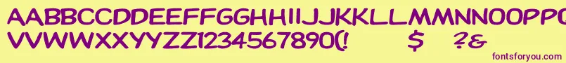 Dupuyheavyex Font – Purple Fonts on Yellow Background