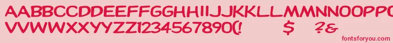 Dupuyheavyex Font – Red Fonts on Pink Background