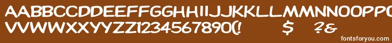 フォントDupuyheavyex – 茶色の背景に白い文字