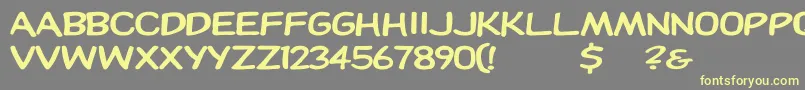 Dupuyheavyex Font – Yellow Fonts on Gray Background