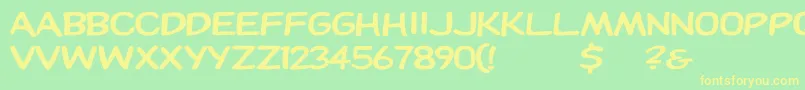 Dupuyheavyex Font – Yellow Fonts on Green Background