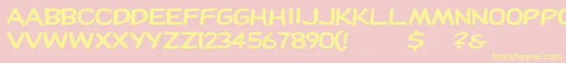 Dupuyheavyex Font – Yellow Fonts on Pink Background