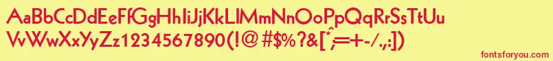 K791GeometricalBold Font – Red Fonts on Yellow Background