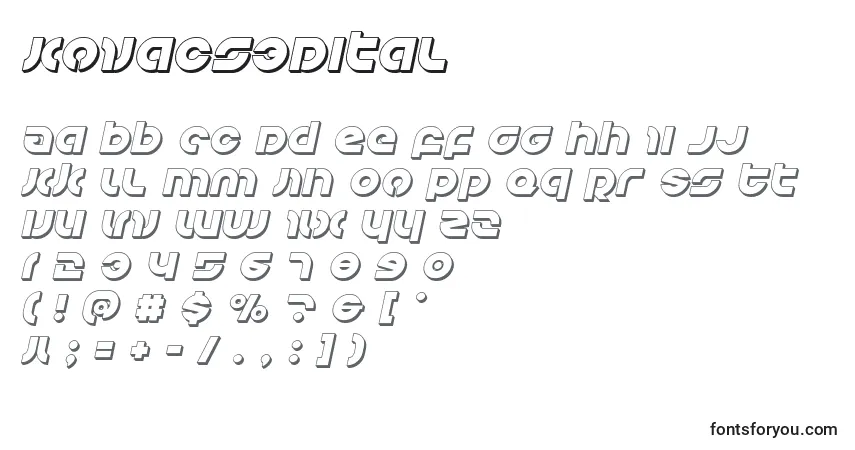 Fuente Kovacs3Dital - alfabeto, números, caracteres especiales