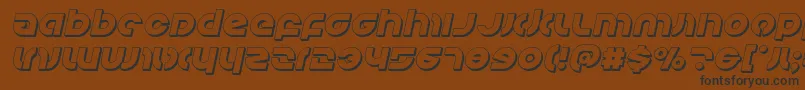 Kovacs3Dital-Schriftart – Schwarze Schriften auf braunem Hintergrund
