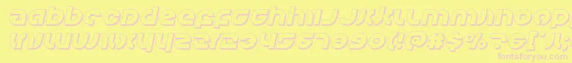 Kovacs3Dital Font – Pink Fonts on Yellow Background