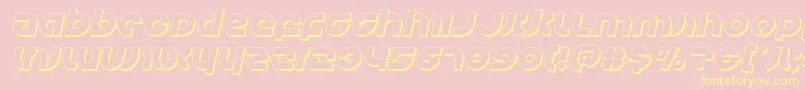 Kovacs3Dital Font – Yellow Fonts on Pink Background