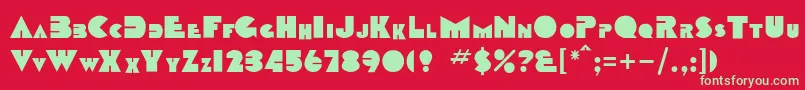 Sharkstooth Font – Green Fonts on Red Background