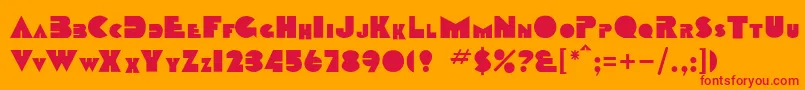 Sharkstooth Font – Red Fonts on Orange Background