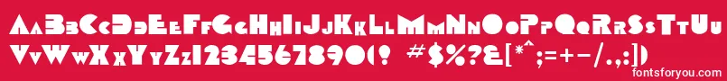 Sharkstooth Font – White Fonts on Red Background