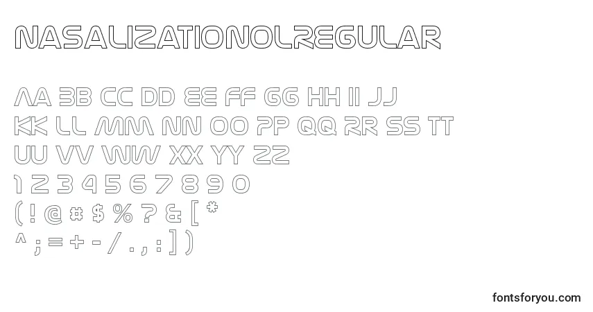 Schriftart NasalizationolRegular – Alphabet, Zahlen, spezielle Symbole