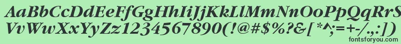 GourmandBoldItalic Font – Black Fonts on Green Background