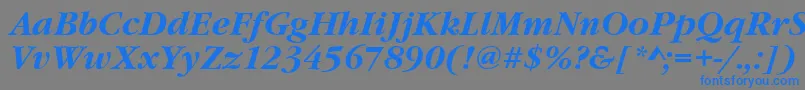 フォントGourmandBoldItalic – 灰色の背景に青い文字