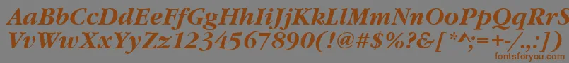 GourmandBoldItalic Font – Brown Fonts on Gray Background