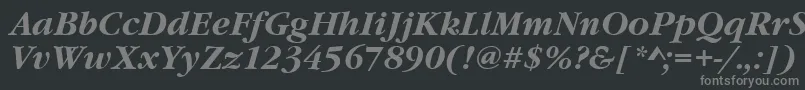 GourmandBoldItalic Font – Gray Fonts on Black Background