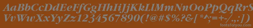 フォントGourmandBoldItalic – 茶色の背景に灰色の文字