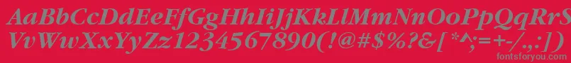 GourmandBoldItalic Font – Gray Fonts on Red Background
