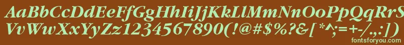 GourmandBoldItalic Font – Green Fonts on Brown Background