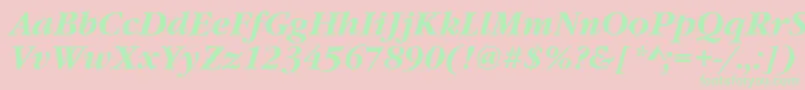Fonte GourmandBoldItalic – fontes verdes em um fundo rosa