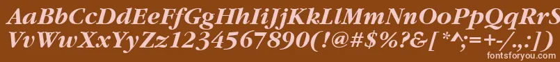 GourmandBoldItalic Font – Pink Fonts on Brown Background