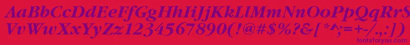 GourmandBoldItalic Font – Purple Fonts on Red Background