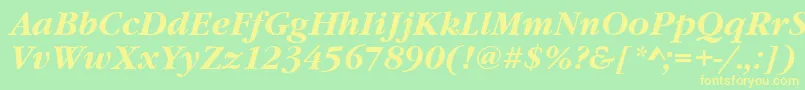 GourmandBoldItalic Font – Yellow Fonts on Green Background
