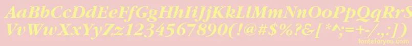 GourmandBoldItalic Font – Yellow Fonts on Pink Background