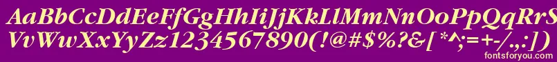 Police GourmandBoldItalic – polices jaunes sur fond violet