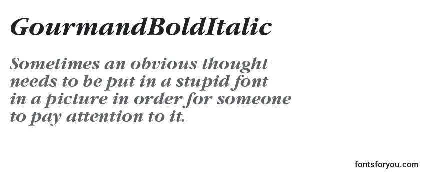 Review of the GourmandBoldItalic Font