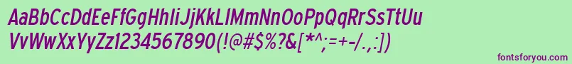Шрифт ExpresswaycdItalic – фиолетовые шрифты на зелёном фоне