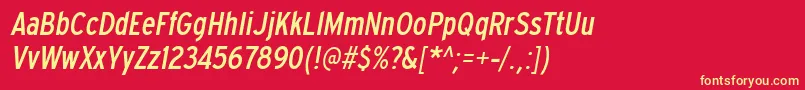 ExpresswaycdItalic Font – Yellow Fonts on Red Background