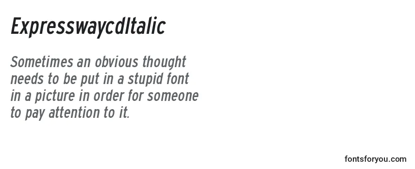 Review of the ExpresswaycdItalic Font