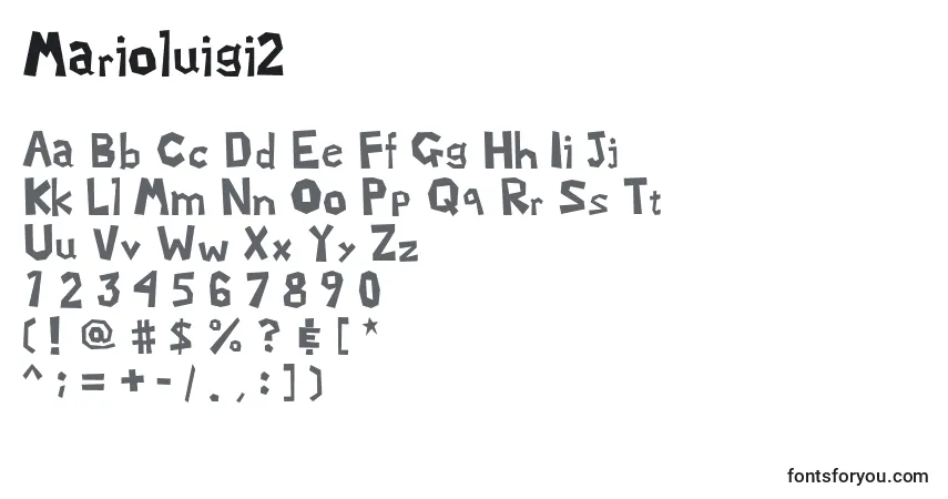 Czcionka Marioluigi2 – alfabet, cyfry, specjalne znaki